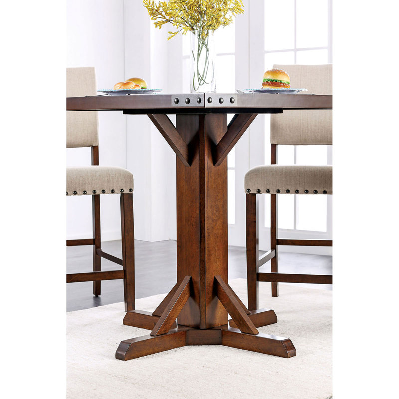 Winston Porter Ezequias Counter Height Pedestal Dining Table | Wayfair